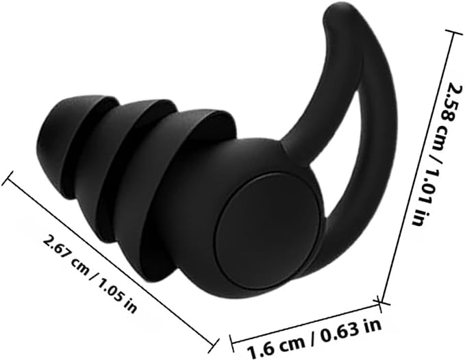 PRETYZOOM 2pcs Silicone Noise Cancelling Comfortable for Airplane Pressure Reduction Work Study Noise Blocking Black