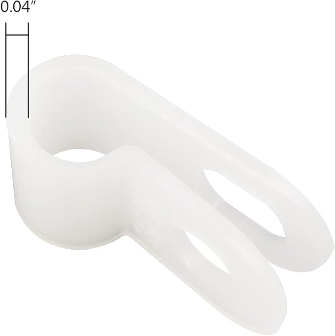 Cable Clamp R-Type Cable Clip Wire Clamp 3/16" Nylon Screw Mounting Cord Fastener Clips with Screws for Wire Management - White - 50 Pcs