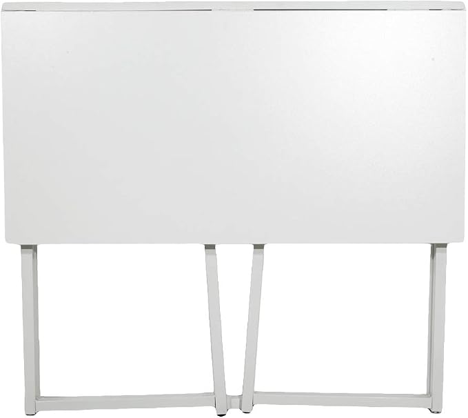 Folding Computer Desk for Small Spaces, Need Assembly Space-Saving Home Office Desk, Foldable Computer Table, Laptop Table, Writing Desk, Compact Study Reading Table (White)