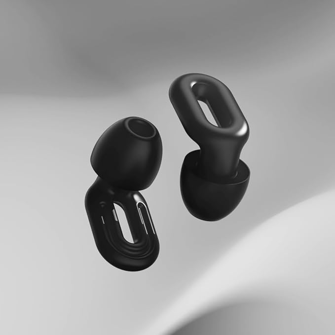 Focus Noise-reducing Earplugs - Reusable Silicone Earplugs for Deep Focus, Work, Study, Comfy Sleep, Misophonia, Travel, Hearing Protection - Adjustable in XS/S/M/L, SNR 23, NRR 17, Black