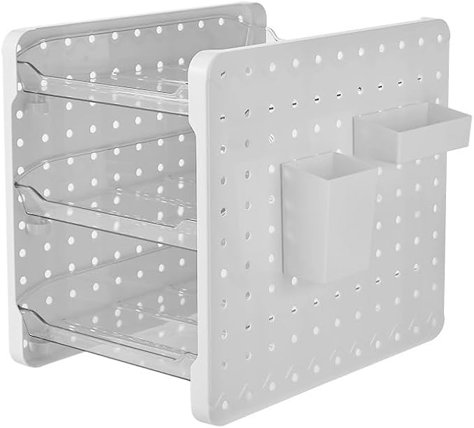Desk Organizer, 3-Tier Desk Accessories & Workspace Organizers，Office Supplies with Pen Holder, Desk Organizer and Accessories for Home Office (White)