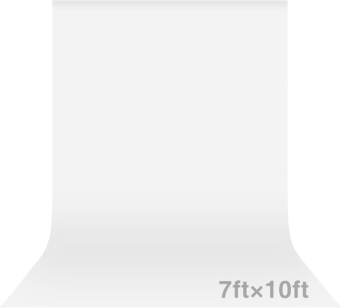 White Backdrop for Photoshoot 7x10ft (WxH), White Backdrop Curtain Backdrop for Photography Polyester Collapsible Background Screen for Portrait, Product Video, Pet, Photo Studio