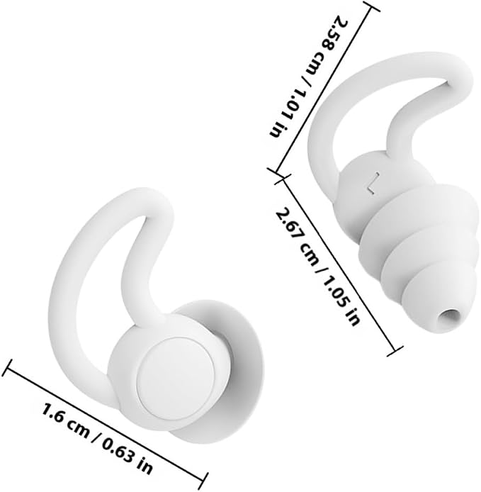 STAHAD 2pcs Silicone Noise Cancelling Soft Comfortable Musician for Work Study Nap Soundproof Noise Reduction White