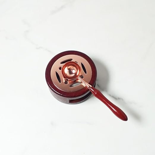 4pcs Wax Seal Spoon with Wooden Handel Wax Sealing Stamp Melting Spoon WaxSeal Warmer WaxSealSpoon Set for Wedding Invitations