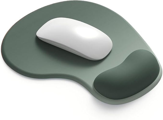 Office Mousepad with Gel Wrist Support - Ergonomic Gaming Desktop Mouse Pad Wrist Rest - Design Gamepad Mat Rubber Base for Laptop Computer -Silicone Non-Slip Special-Textured Surface (04SageGreen)