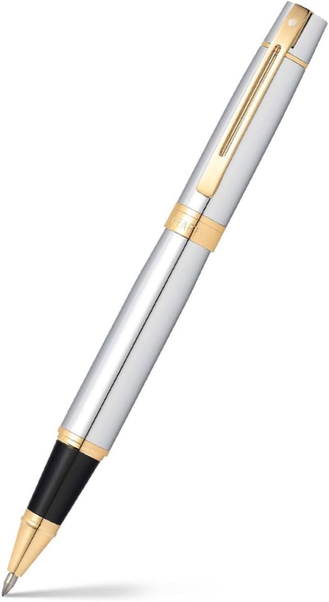 Sheaffer 300 Chrome Rollerball Pen with Gold Tone Trim