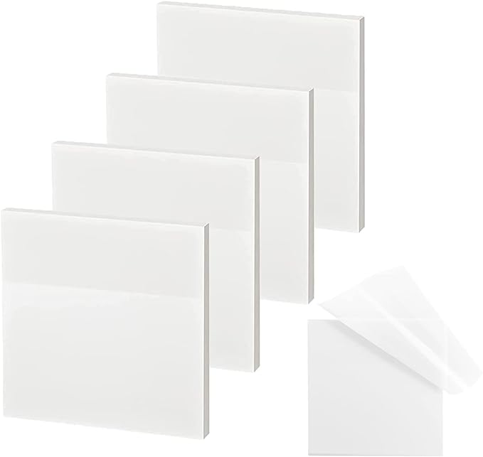 Transparent Sticky Notes - 3x3 inch Clear Sticky Notes Waterproof Self-Adhesive Translucent Sticky Note Pads for Books Annotation, See Through Sticky Note (200 Sheets)