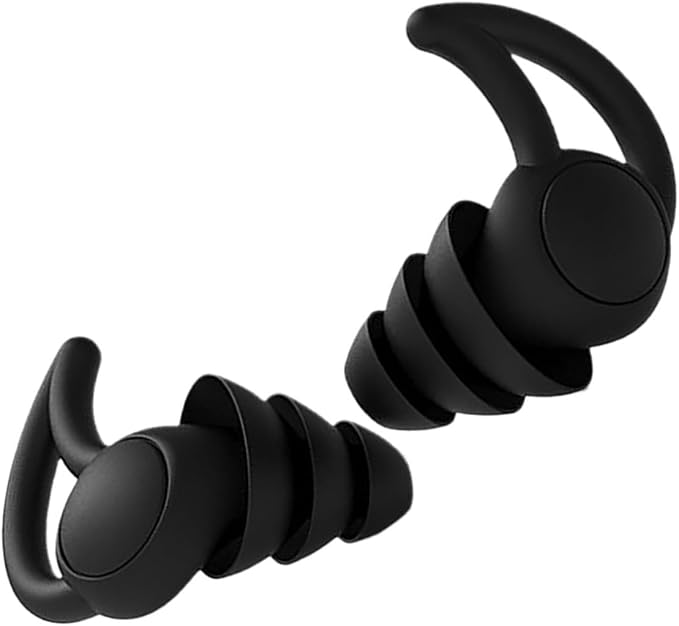 PRETYZOOM 2pcs Silicone Noise Cancelling Comfortable for Airplane Pressure Reduction Work Study Noise Blocking Black