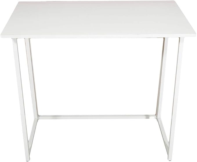 Folding Desk, 31.5" Small Foldable Desk for Small Spaces, Space Saving Computer Table Writing Workstation Table for Home Office, Easy Assembly (White2)