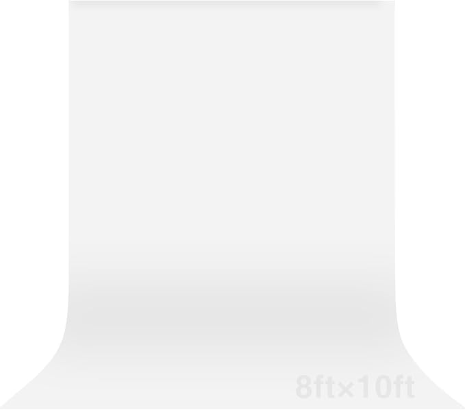 White Backdrop for Photoshoot 8x10ft (WxH), White Backdrop Curtain Backdrop for Photography Polyester Collapsible Background Screen for Portrait, Product Video, Pet, Photo Studio