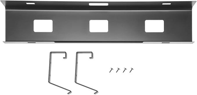 POUT Universal Wide Under Desk Cable Management Tray Organizer - 23.6 x 5.3 inch – for Wire/Cable Management - Hanging Easily Removable Rack with Cable Management Holes – Sturdy Stylish Black Steel