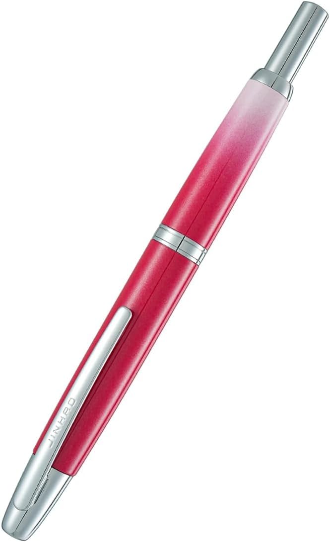 Jinhao 10 Retractable Fountain Pen, Rose Red EF Writing Pen with Converter and Pen Box