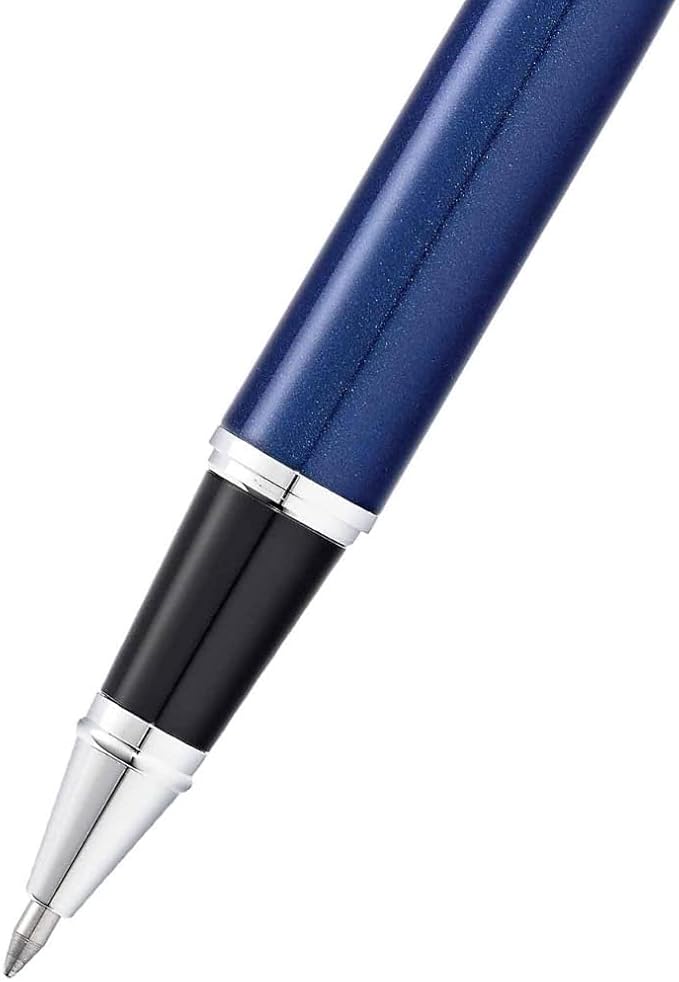 Sheaffer 300 Glossy Blue Lacquer Rollerball Pen with Chrome-Plated Trim