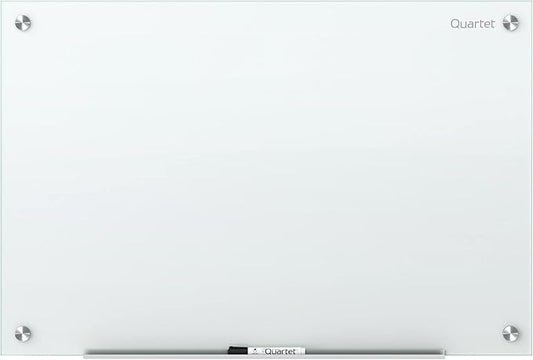 Quartet Dry Erase Board, Glass Whiteboard 96"W x 48"H, Non-Magnetic, Infinity, White (G9648NMW)