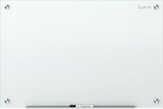 Quartet Dry Erase Board, Glass Whiteboard 96"W x 48"H, Non-Magnetic, Infinity, White (G9648NMW)