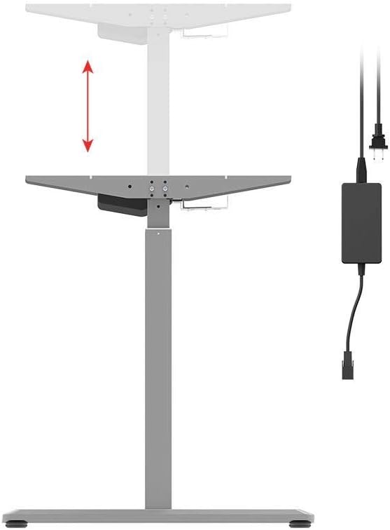 Monoprice Height Adjustable Sit-Stand Riser Table Desk Frame - with Electric Single Motor, Compatible with Desktops from 39 Inches Up to 63 Inches Wide, Grey - Workstream Collection