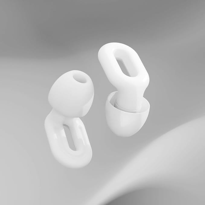 Focus Noise-reducing Earplugs - Reusable Silicone Earplugs for Deep Focus, Work, Study, Comfy Sleep, Misophonia, Travel, Hearing Protection - Adjustable in XS/S/M/L, SNR 23, NRR 17, White