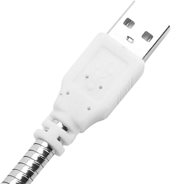 USB LED Desk Lamp Flexible Neck Portable Light for Home Office Study Silver Warm White 1W (Warm Light)