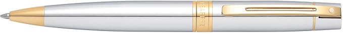 Sheaffer 300 Chrome Ballpoint Pen with Gold Tone Trim