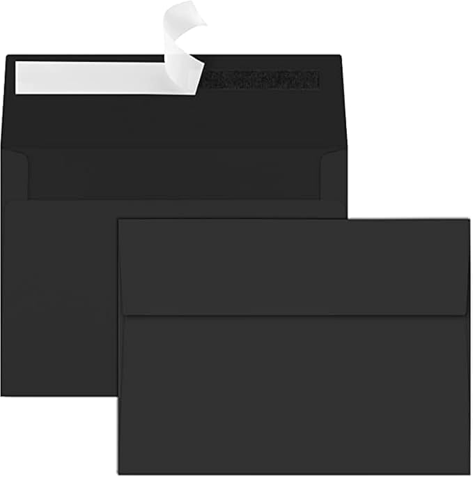 70 Packs A4 Envelope, Black A4 Envelopes, 4x6 Photo Envelopes for Invitations, Envelopes Self Seal for Weddings, Baby Shower, Photos, Postcards, Greeting Cards, Mailing