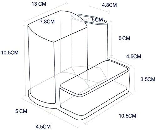 Sooyee Acrylic Desk Supplies Organizer Holder, 3 Compartments Office Desktop Caddy, Multi-function Pen Pencil Cup Phone Remote Control Stationery Storage Box for Home, School, Classroom, Clear