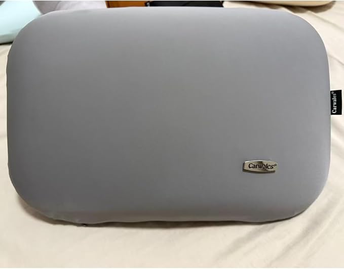 Carwales Auto Lumbar Support Pillow Cooling for Summer Slim Soft Latex Lower Back Support Cushion for Car Seat Office Nap Pillow Chair Recliner Pressure Relief Latex Memory Gray