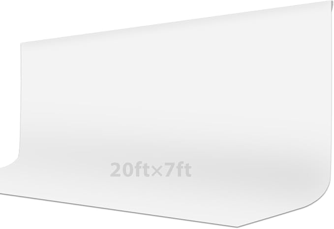 White Backdrop for Photoshoot 20x7ft (WxH), White Backdrop Curtain Backdrop for Photography Polyester Collapsible Background Screen for Portrait, Product Video, Pet, Photo Studio