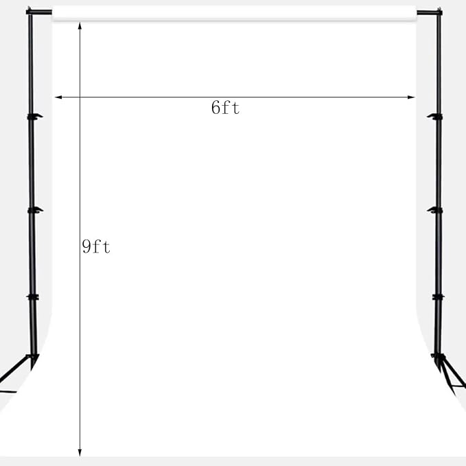 Solid Photography Backdrop Background Chromakey Muslin Portrait Background Screen for Photo Video Studio… (White, 6x9ft)