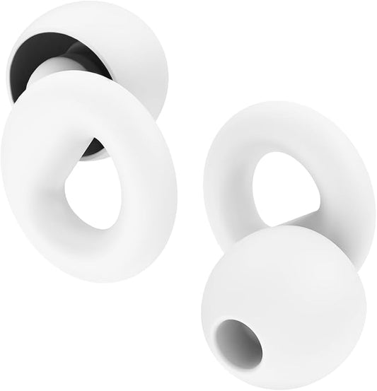 Noise Canceling Earplugs for Sleep and Concentration– New Flexible Earplugs for Better Attenuation–2 Pair Reusable –Deal for Side Sleepers &Noise Sensitive Person – 27dB Noise Cancellation–Milky White