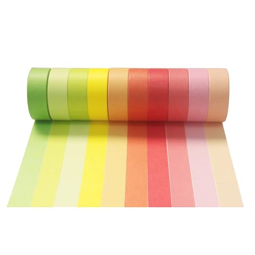 Washi Tape Set 20 Rolls - 15 mm Rainbow Colors Decorative Tape for Bullet Journal, Planner, DIY Arts Crafts, Scrapbooking, Holiday Decoration