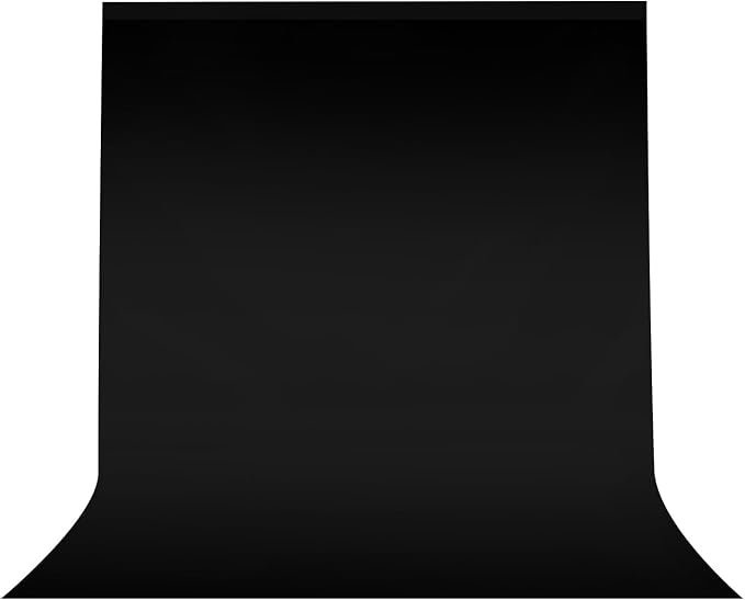 Black Backdrop 6.5 X 10 Ft, Solid Black Photo Backdrop, High Density Polyester Fabric Pure Black Backdrop Curtain Screen, Collapsible Seamless for Photoshoot Portraits Party Video Studio
