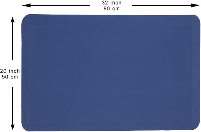 Mabel Home Anti Fatigue Floor Mat- 3 Size(20x32 & 20x39 & 24x70),16 Colors - Standing Desk Mat-Kitchen Floor Mat-Stain ResistantHome Non-Slip Bottom, Extra Soft (Azul, 20" x 32")