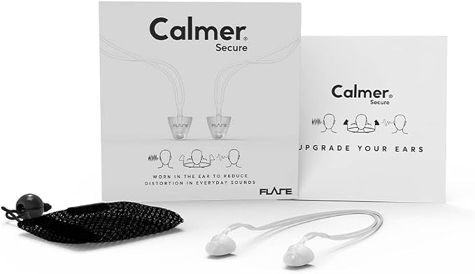 Flare Calmer Secure| Ear Plugs Alternative | Daily Noise Relief | Sound Sensitivity | Stress Relief | No Muffling | Improve Wellbeing| Comfy, Reusable, Soft Silicone Earplugs| Translucent