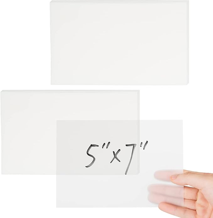 5x7 Inch Transparent Sticky Notes, 2 Pads Large Translucent Self-Adhesive Clear See Through Post Supersize Sticky Notes for Office Woman School Classroom Teacher College Supplies White Color