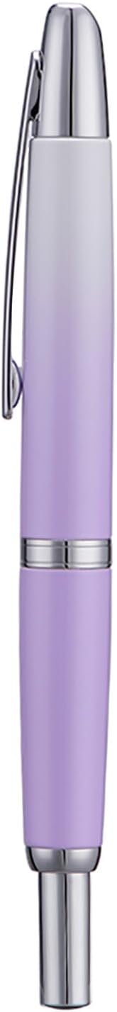 Jinhao 10 Press Fountain Pen with Box, Gradient Light Purple Retractable Extra Fine Nib with Ink Converter Set (Silver Clip)