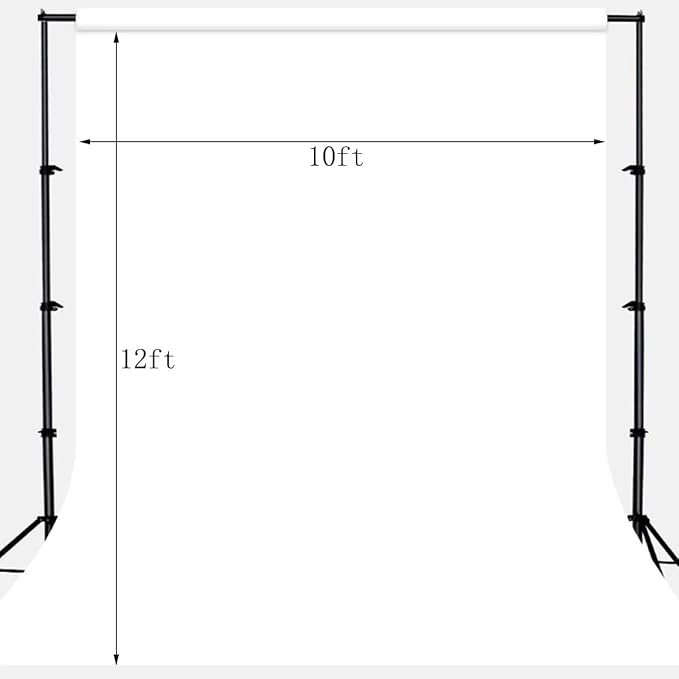 Solid Photography Backdrop Background Chromakey Muslin Portrait Background Screen for Photo Video Studio… (White, 10x12ft)