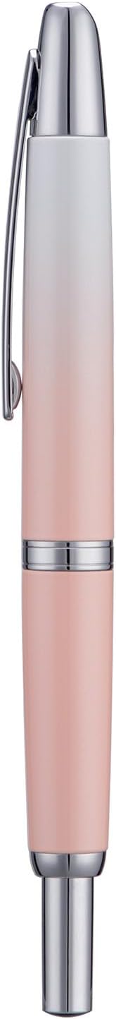 Jinhao 10 Press Fountain Pen with Box, Gradient Peach Pink Retractable Medium Nib with Ink Converter Set (Silver Clip)