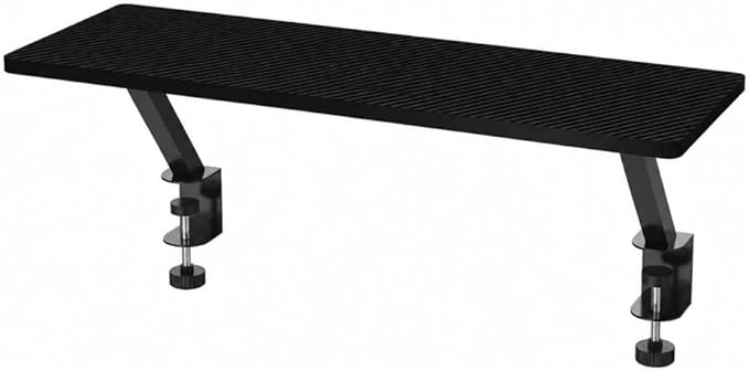 25.98'' x 9.84 ''Desktop Extender Suitable for Ergonomic Computer Monitors and Laptop risers -Floating Desktop Organizer with Clip-on Base (Black)