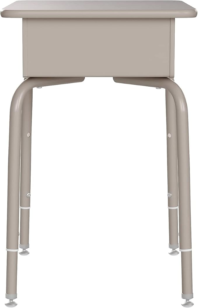 Flash Furniture Billie Student Desk - Gray Granite Open Front School Desk - Silver Metal Frame - 24"W x 18"D Adjustable Height, Durable for School or Remote Learning
