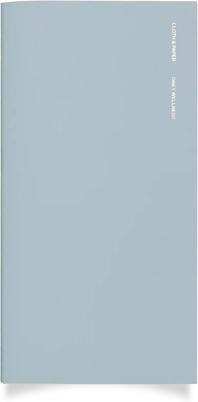 Cloth & Paper Travel Notebook | Daily Wellness Planner – Smoked Salt | A5 Slim Wellness Planner 4.3" x 8.3" | Habit Tracker & Self Care Journal for Goals, Gratitude & Reflection – Soft Touch Cover