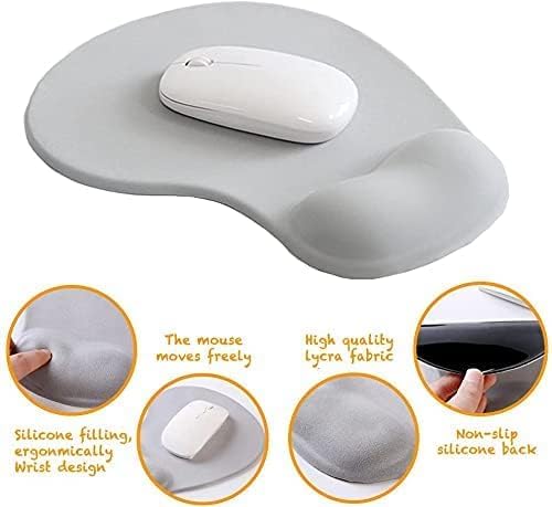 Office Mousepad with Gel Wrist Support - Ergonomic Gaming Desktop Mouse Pad Wrist Rest - Design Gamepad Mat Rubber Base for Laptop Computer -Silicone Non-Slip Special-Textured Surface (06Red)