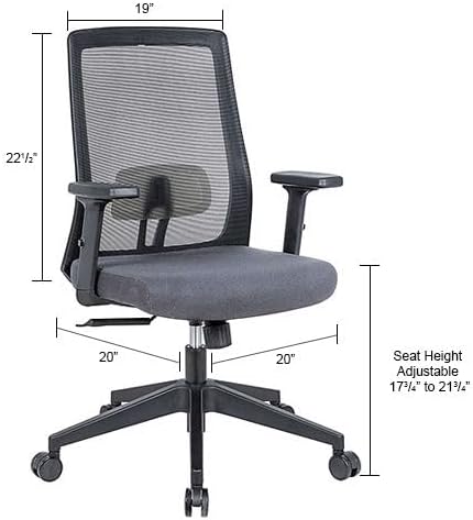 Global Industrial Mesh Task Chair with Seat Slider, Fabric, Gray