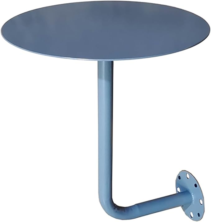 Wall-Mounted Small Round Table for Cafe, Dessert Shop & Home - 3.0MM Thick Iron Metal Anti-Deformation, Space-Saving(Grey,40x45x20cm)