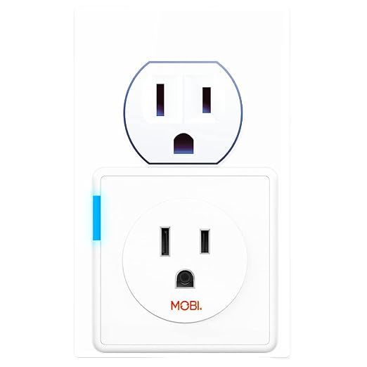 MOBI WiFi Smart Outlet for Alexa & Google Home – Mini Plug No Hub Required, Remote Control, Timer & Energy Monitoring – Home Automation Socket (Single)