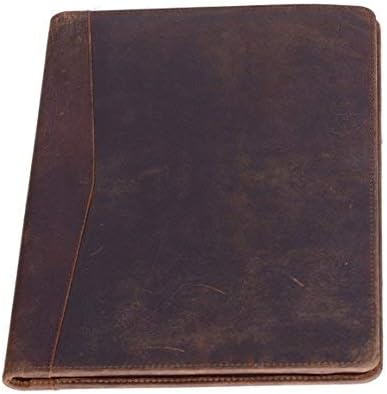 Leather Business Portfolio with Luxury Pen Business Personal Organiser Folder Full Grain Leather padfolio by KomalC (Buffalo Distressed Tan)