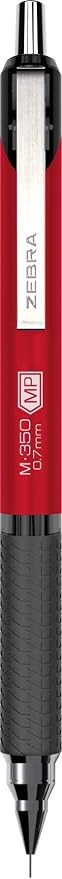 Zebra Pen G-350 + M-350 Writing Set 2-Pack, Black Ink & Pencil Lead, 0.7mm Medium Point, Red Premium Metal Barrel, Gel Pen and Mechanical Pencil Combo, Sleek Matching Design (11132)