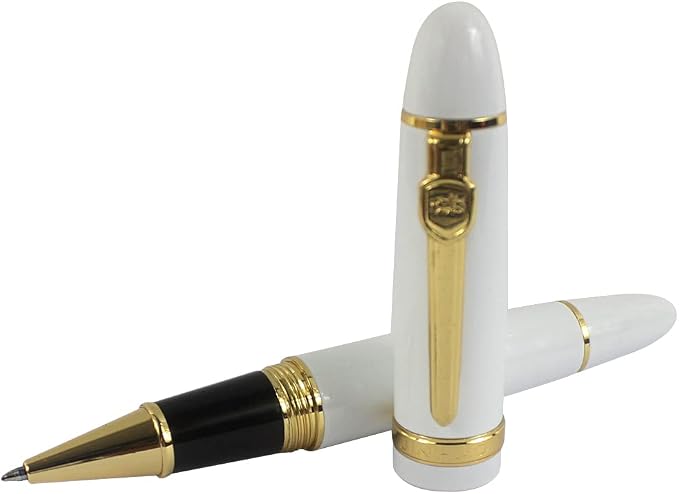 Jinhao 159 Rollerball Pens Heavy Big Pen Gold Trim 3 Pieces in 3 Colors (Red, White, Blue)
