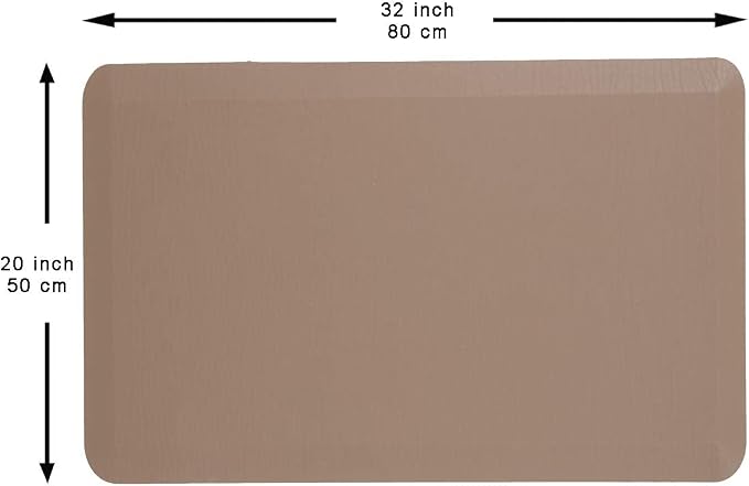 Mabel Home Anti Fatigue Floor Mat- 3 Size(20x32 & 20x39 & 24x70),16 Colors - Standing Desk Mat-Kitchen Floor Mat-Stain ResistantHome Non-Slip Bottom, Extra Soft (Brown, 20" x 32")