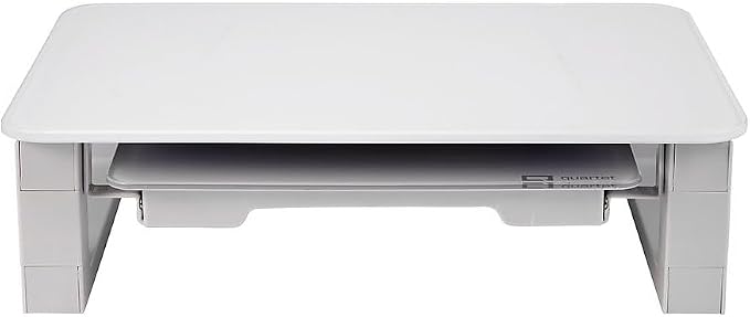 Quartet Desktop Glass Monitor Riser for Computer with Dry-Erase Board, Adjustable Height (Q090GMRW01)