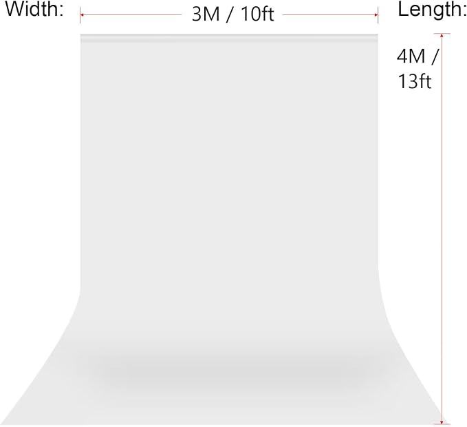 White Photo Backdrop 10 x 13ft, White Backdrop for Photoshoot, Solid White Photography Backdrop Background, Seamless Photo Backdrop Curtain for Wedding Baby Shower Picture Photobooth Portrait Backdrop
